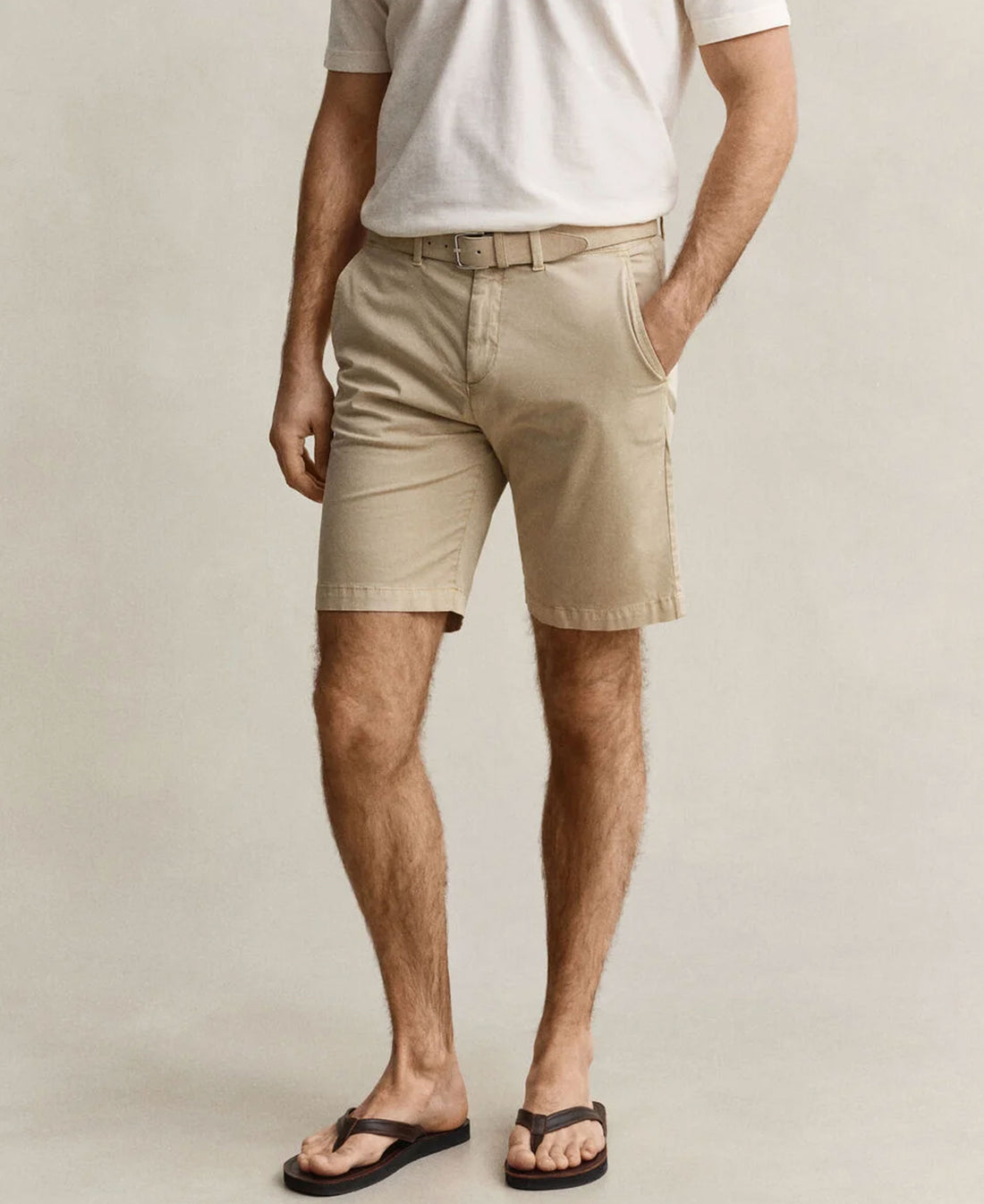 Regular Sunfaded Chino Shorts - Oat Beige