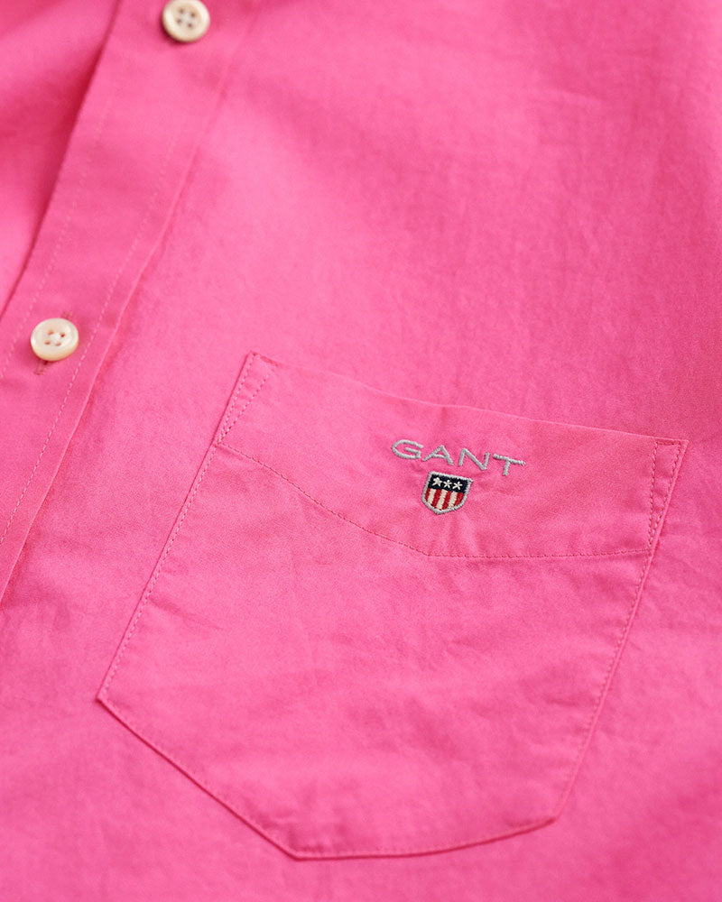 Regular Fit Striped Short Sleeve Broadcloth Shirt - Perky Pink