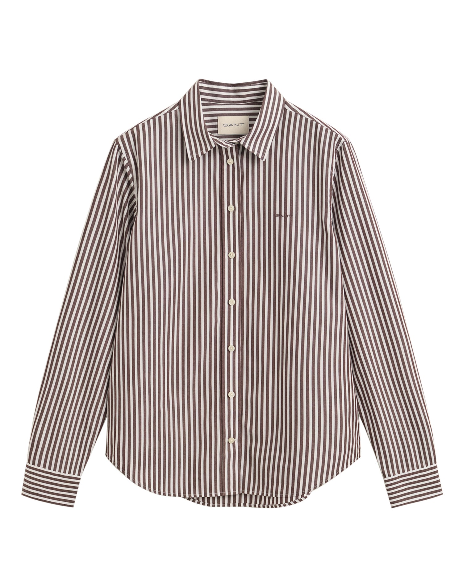 Regular Classic Poplin Striped Shirt - Deep Brown