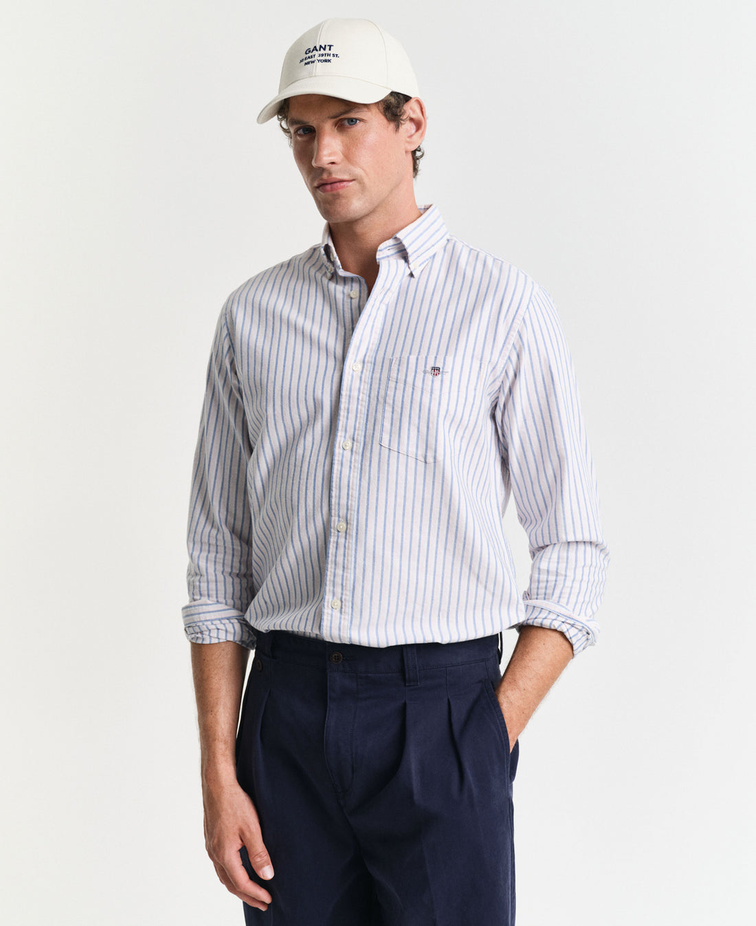 Regular Fit Classic Oxford Stripe Shirt - Light Pink