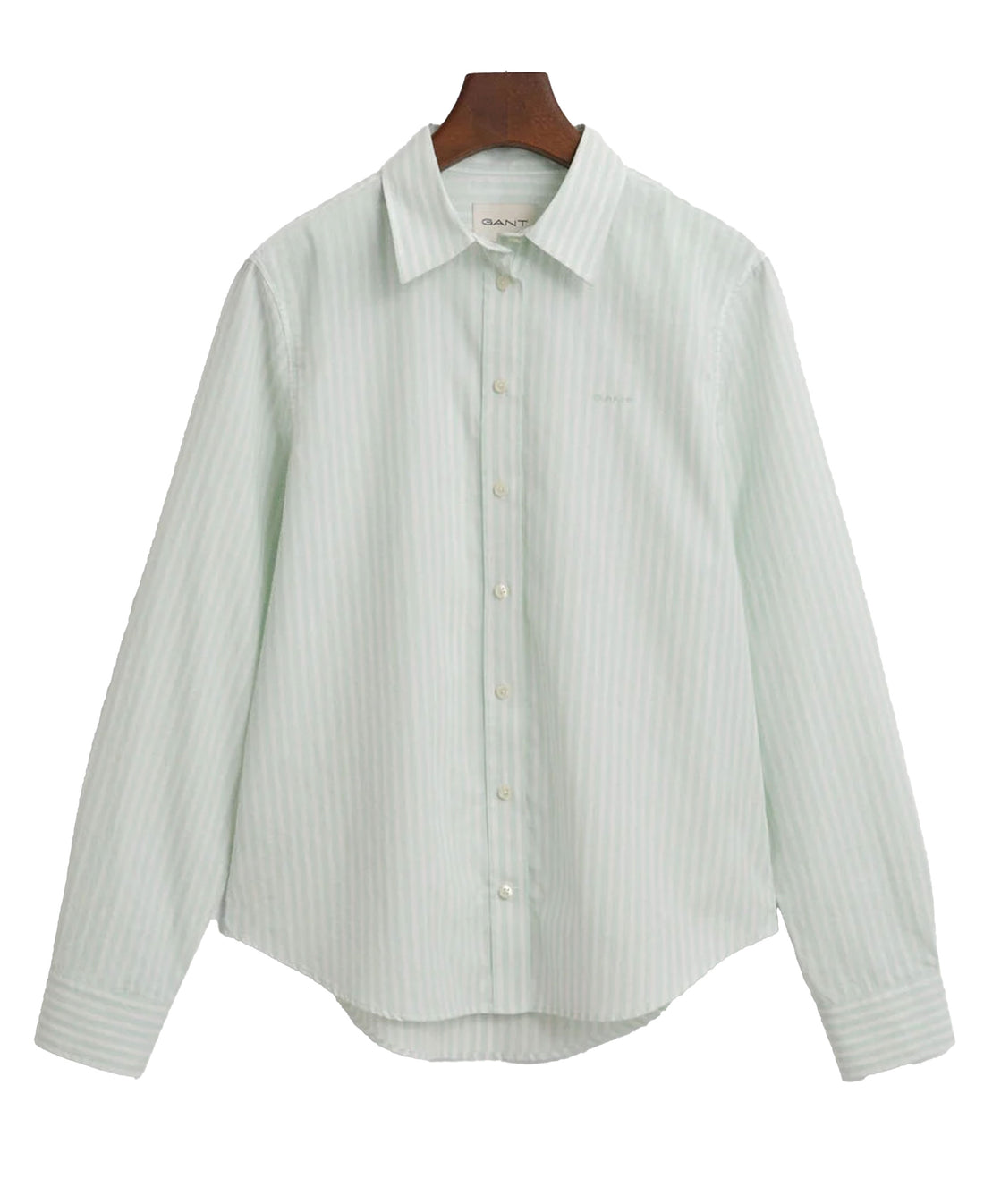 Regular Fit Striped Poplin Shirt - Faded Mint