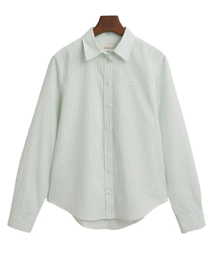 Regular Fit Striped Poplin Shirt - Faded Mint