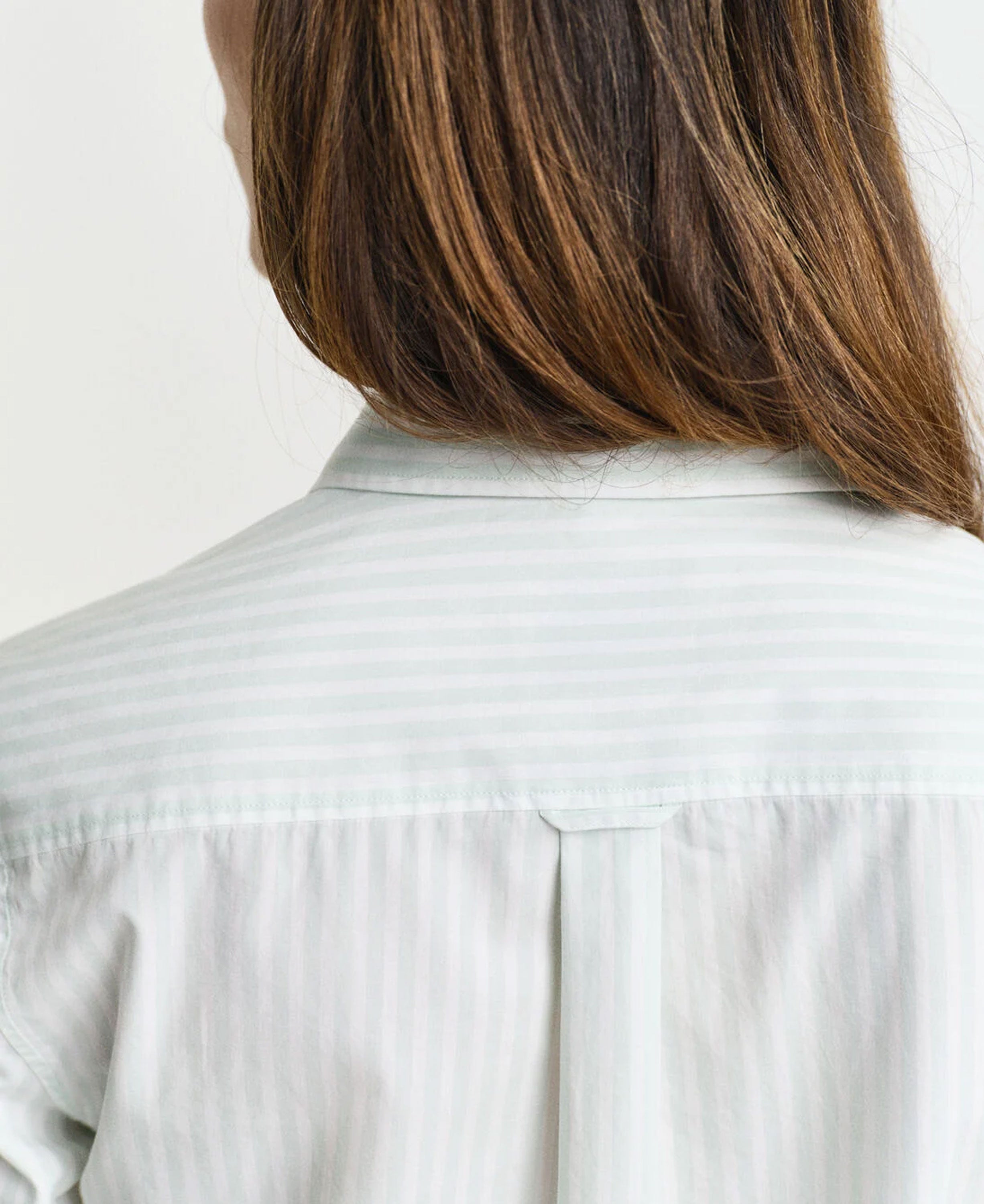 Regular Fit Striped Poplin Shirt - Faded Mint