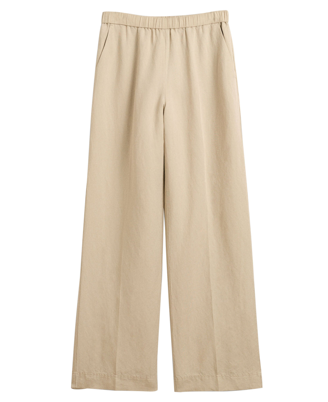 Relaxed Fit Linen Blend Pull-On Pants - Dry Sand