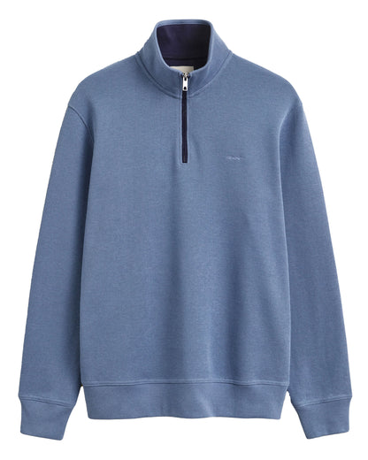 Sacker Rib Half Zip Sweatshirt - Blue Horizon