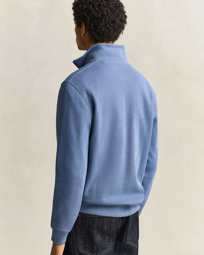 Sacker Rib Half Zip Sweatshirt - Blue Horizon