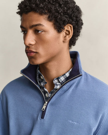 Sacker Rib Half Zip Sweatshirt - Blue Horizon