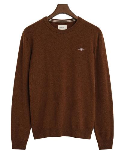 Superfine Lambswool Crew-Neck - Mahogany Brown