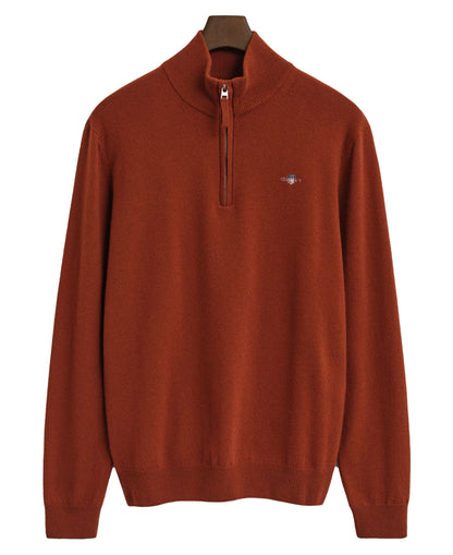 Superfine Lambswool Half Zip - Modern Rust