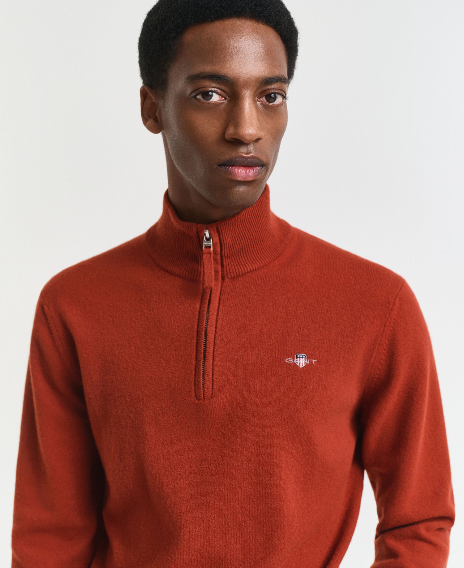 Superfine Lambswool Half Zip - Modern Rust