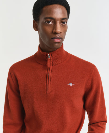 Superfine Lambswool Half Zip - Modern Rust