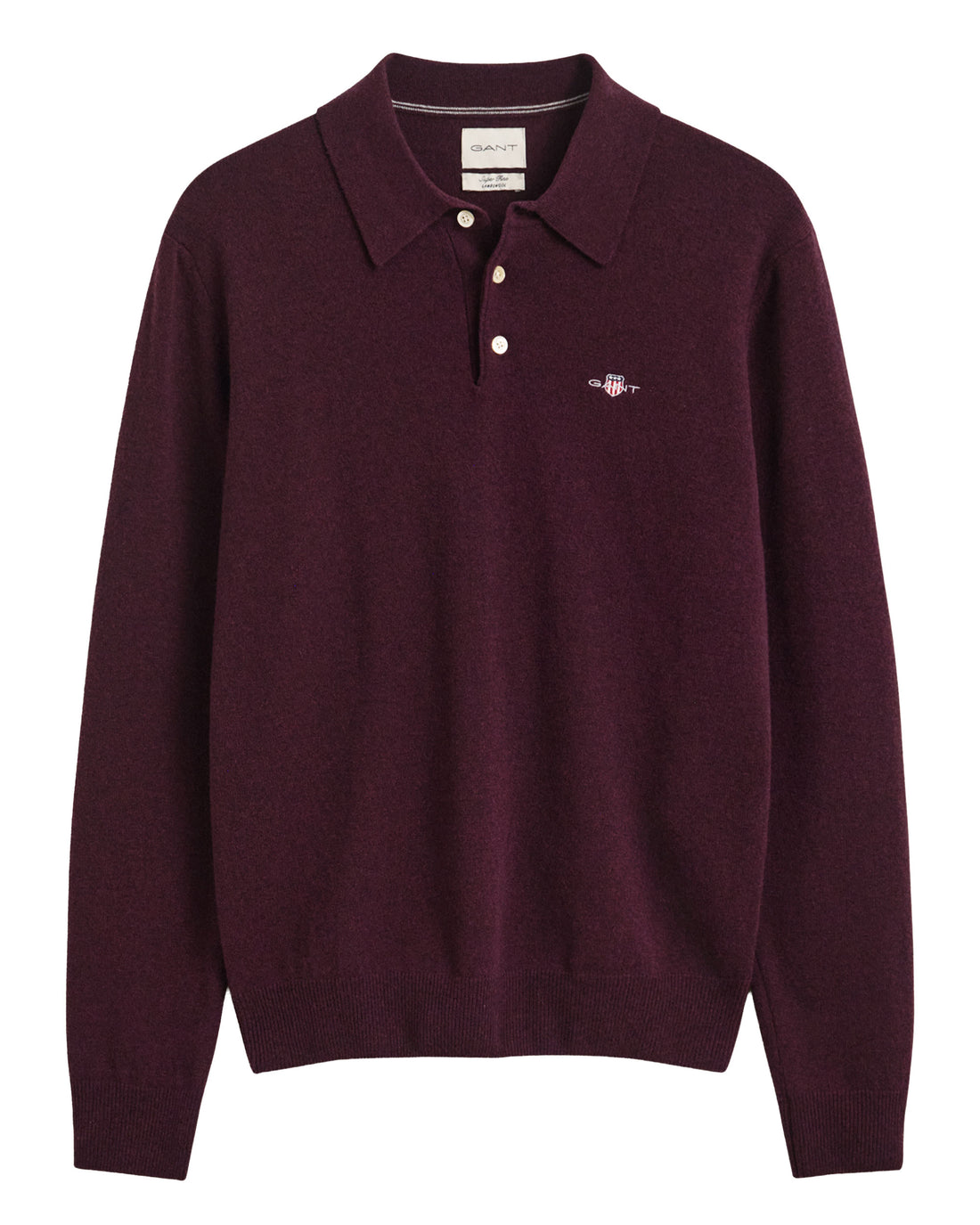 Superfine Lambswool Polo - Darkened Wine