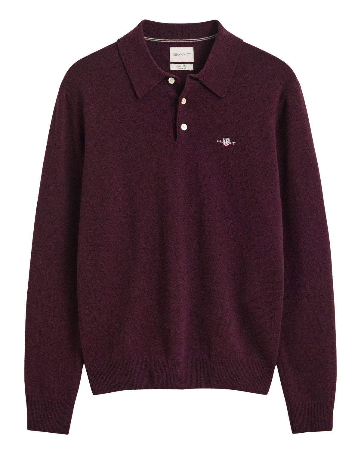 Superfine Lambswool Polo - Darkened Wine