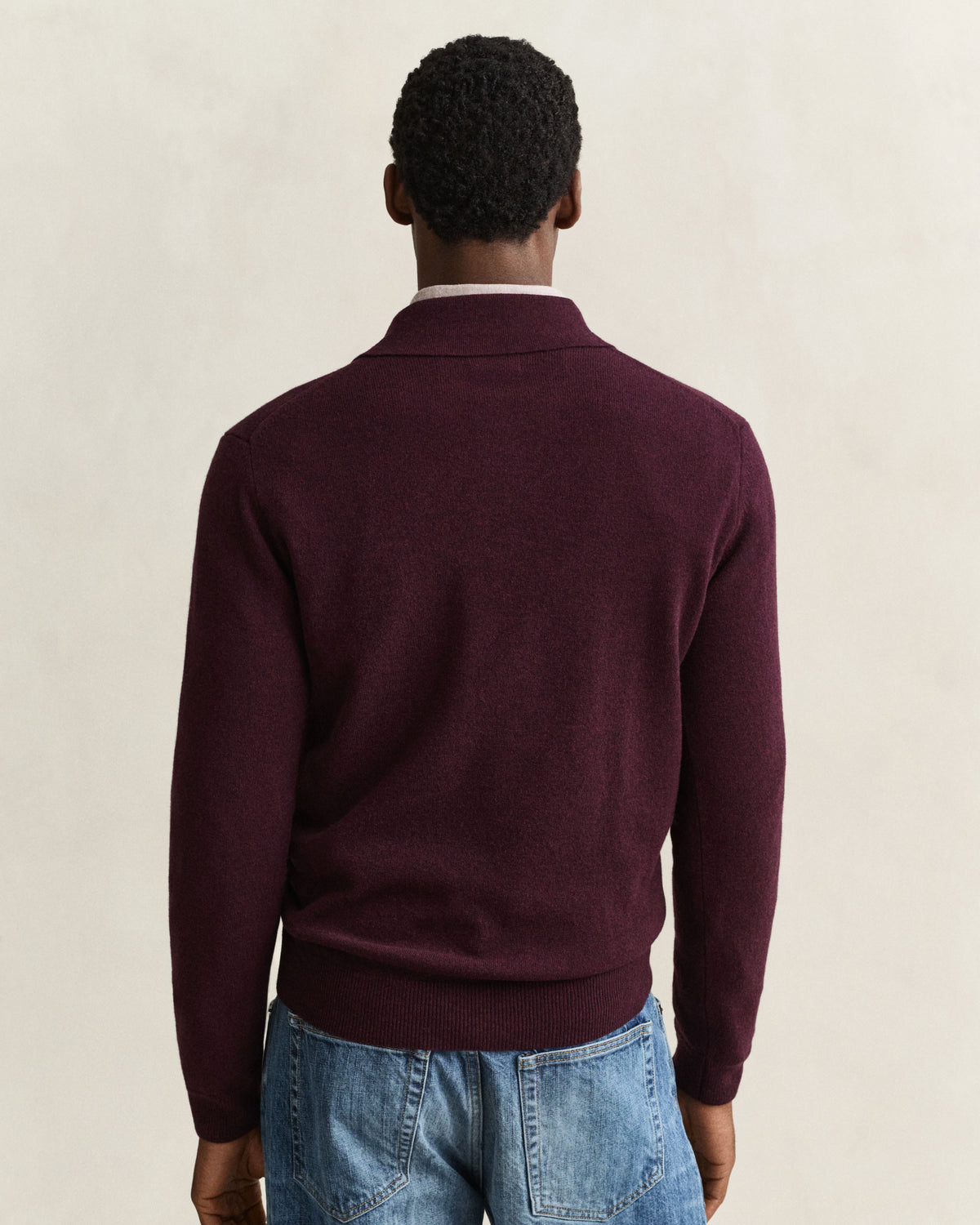 Superfine Lambswool Polo - Darkened Wine