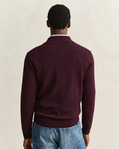 Superfine Lambswool Polo - Darkened Wine