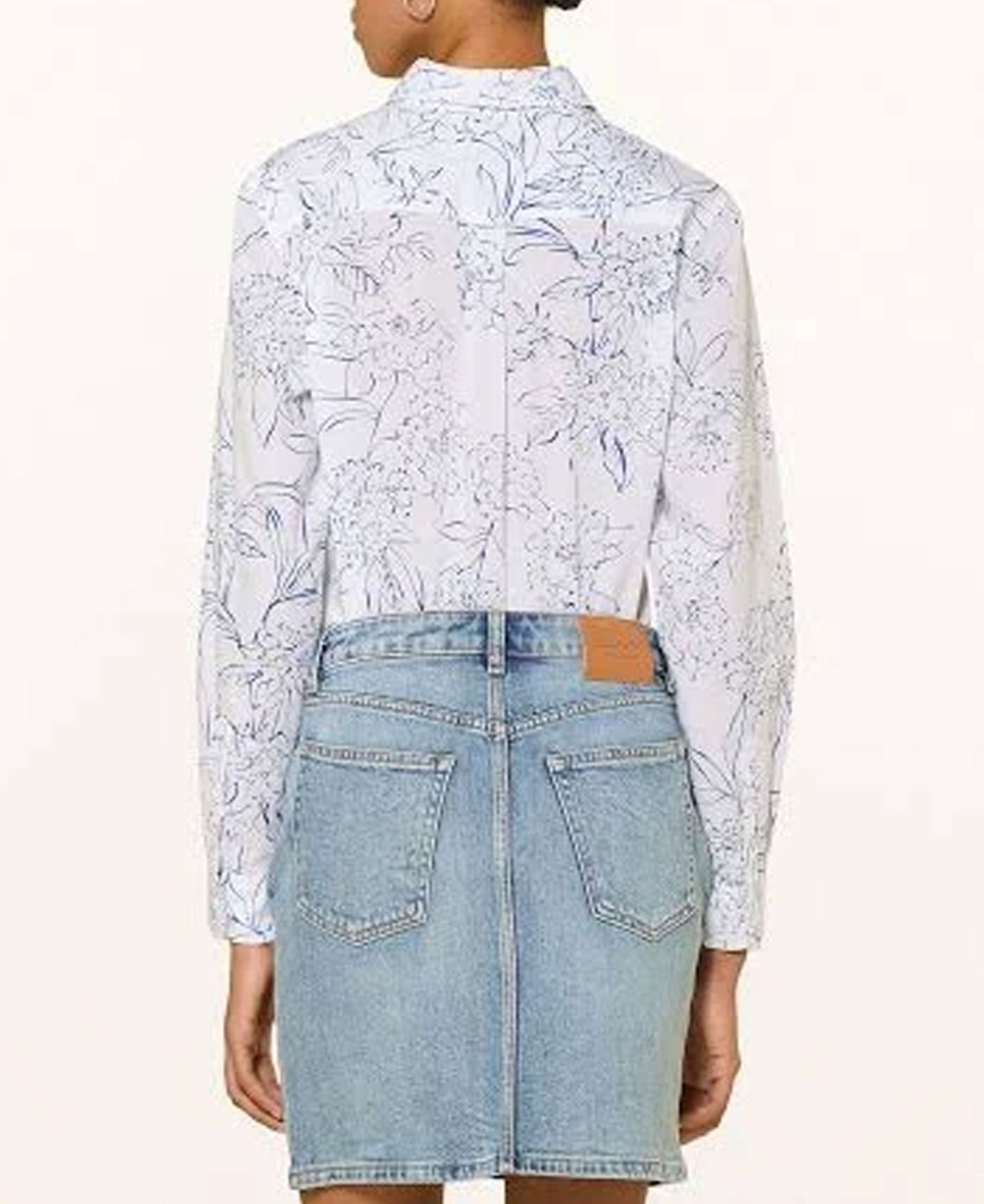 Reg Floral Print Cotton Voile Shirt - White