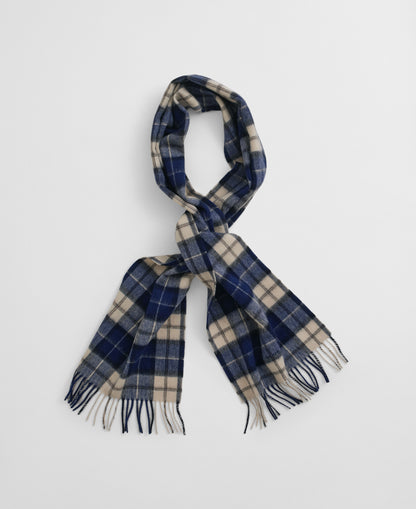 Wool Checked Scarf - Persian Blue