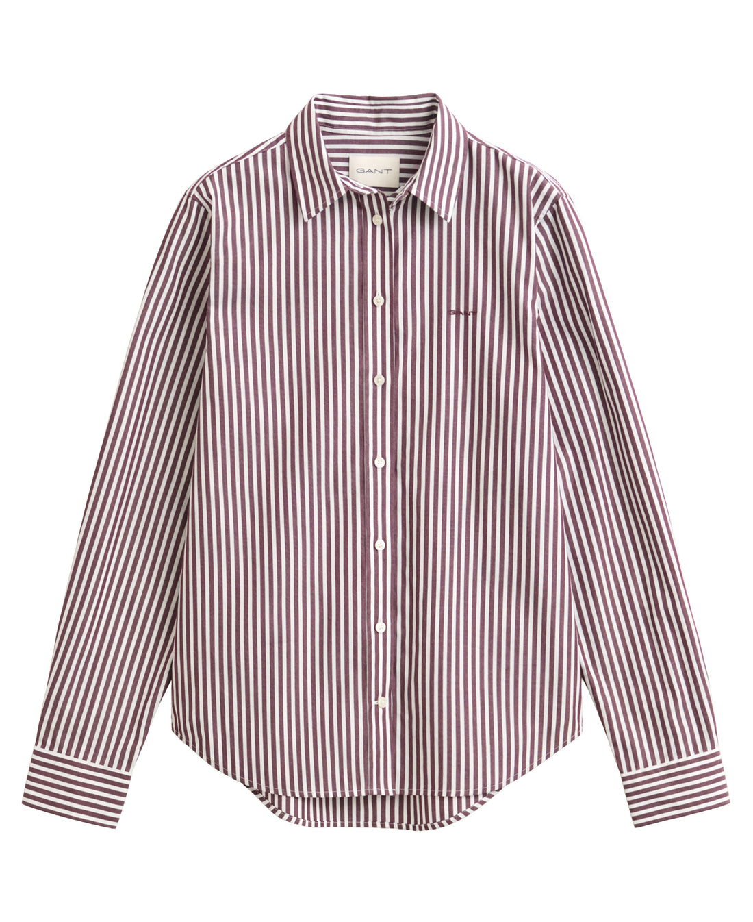 Regular Classic Poplin Striped Shirt - Darkened Wine