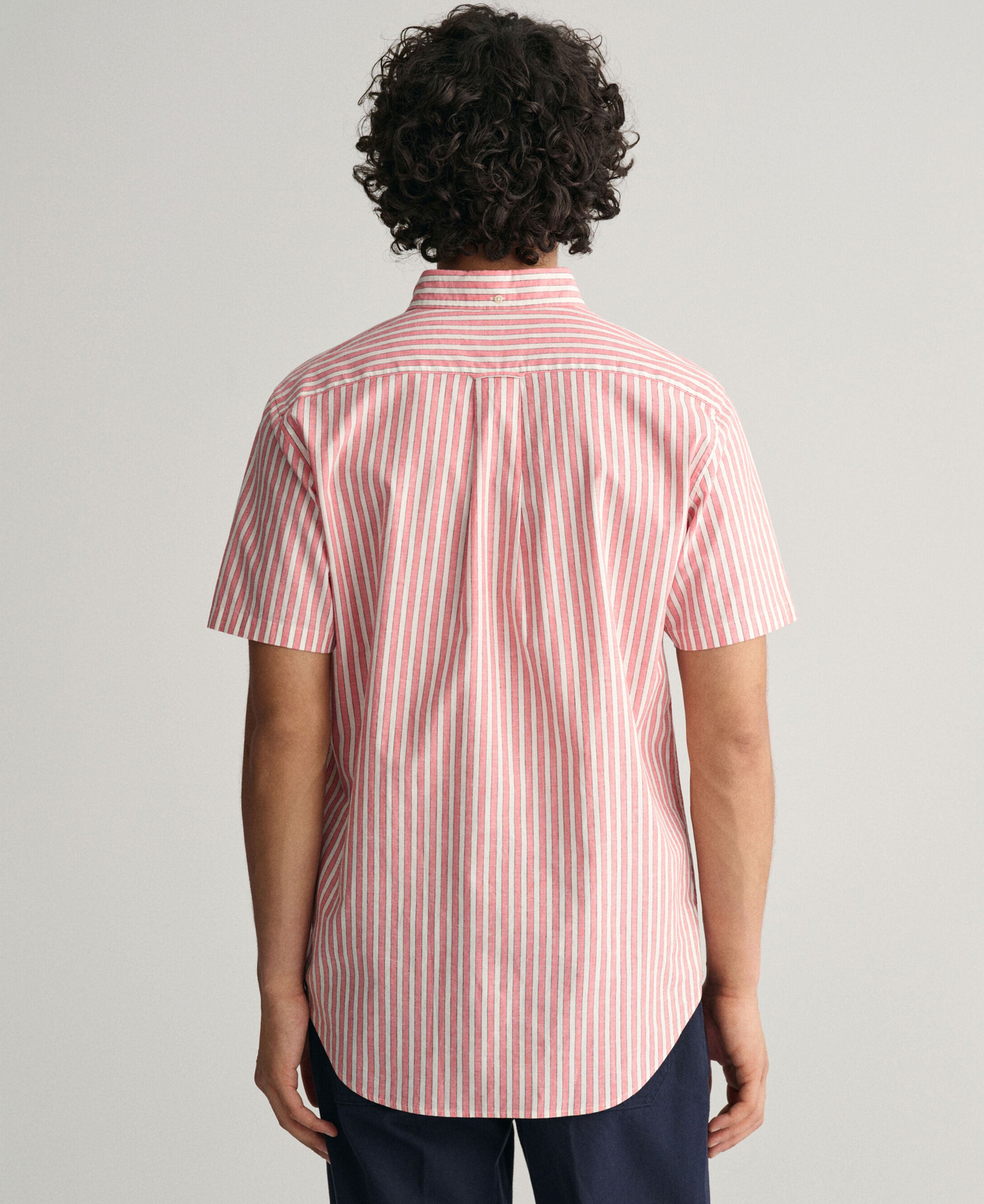 Regular Fit Striped Short Sleeve Shirt - Sunset Pink