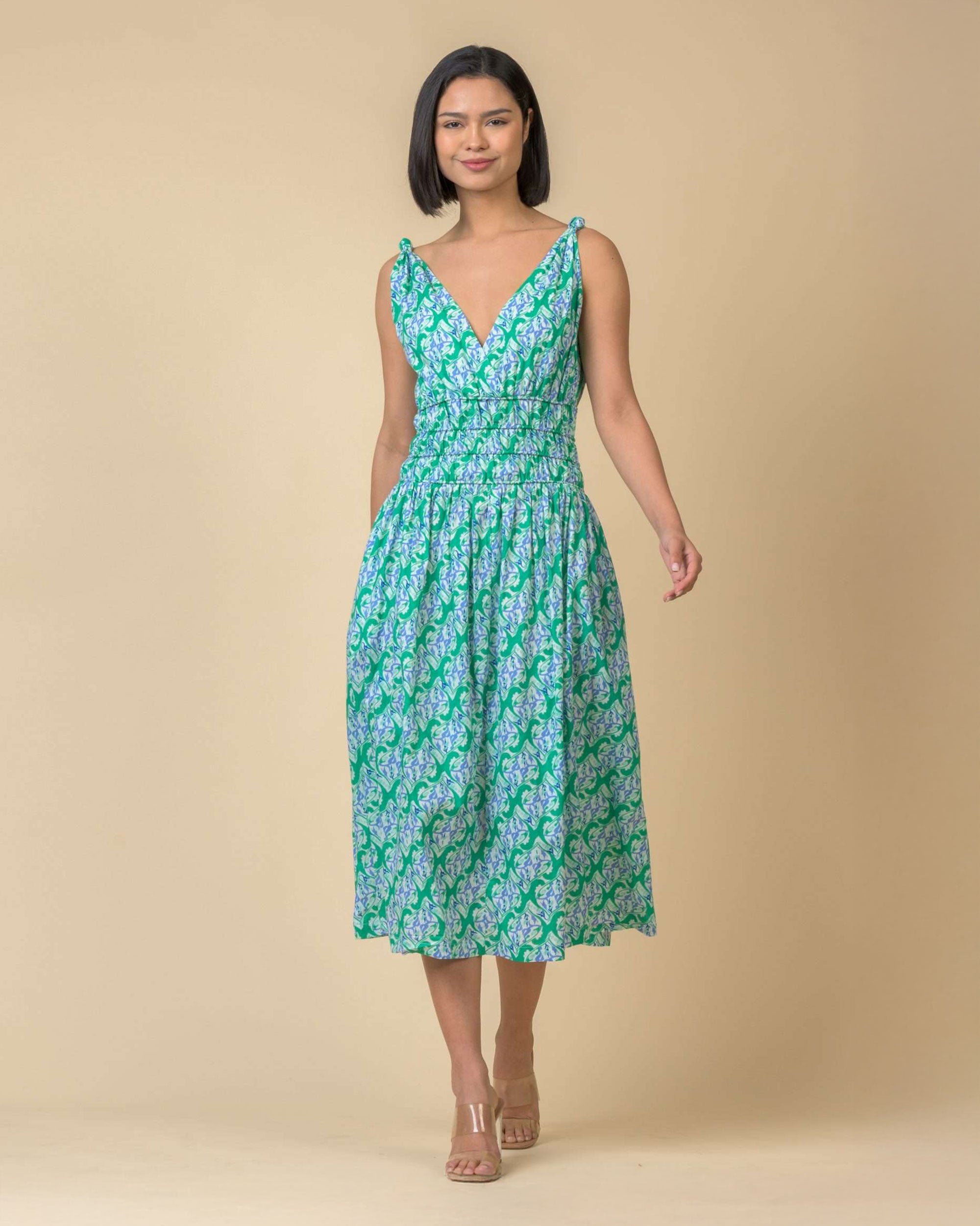 Lindsay Sundress Dress - Carnation Green