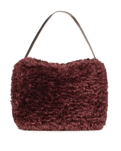 Arc Bag - Burgundy Faux Sheepskin