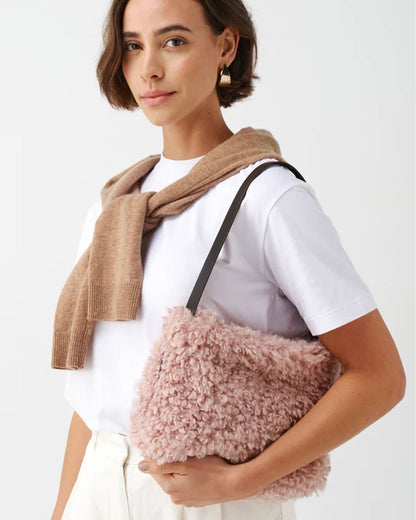 Arc Bag - Rose Faux Sheepskin