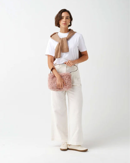 Arc Bag - Rose Faux Sheepskin
