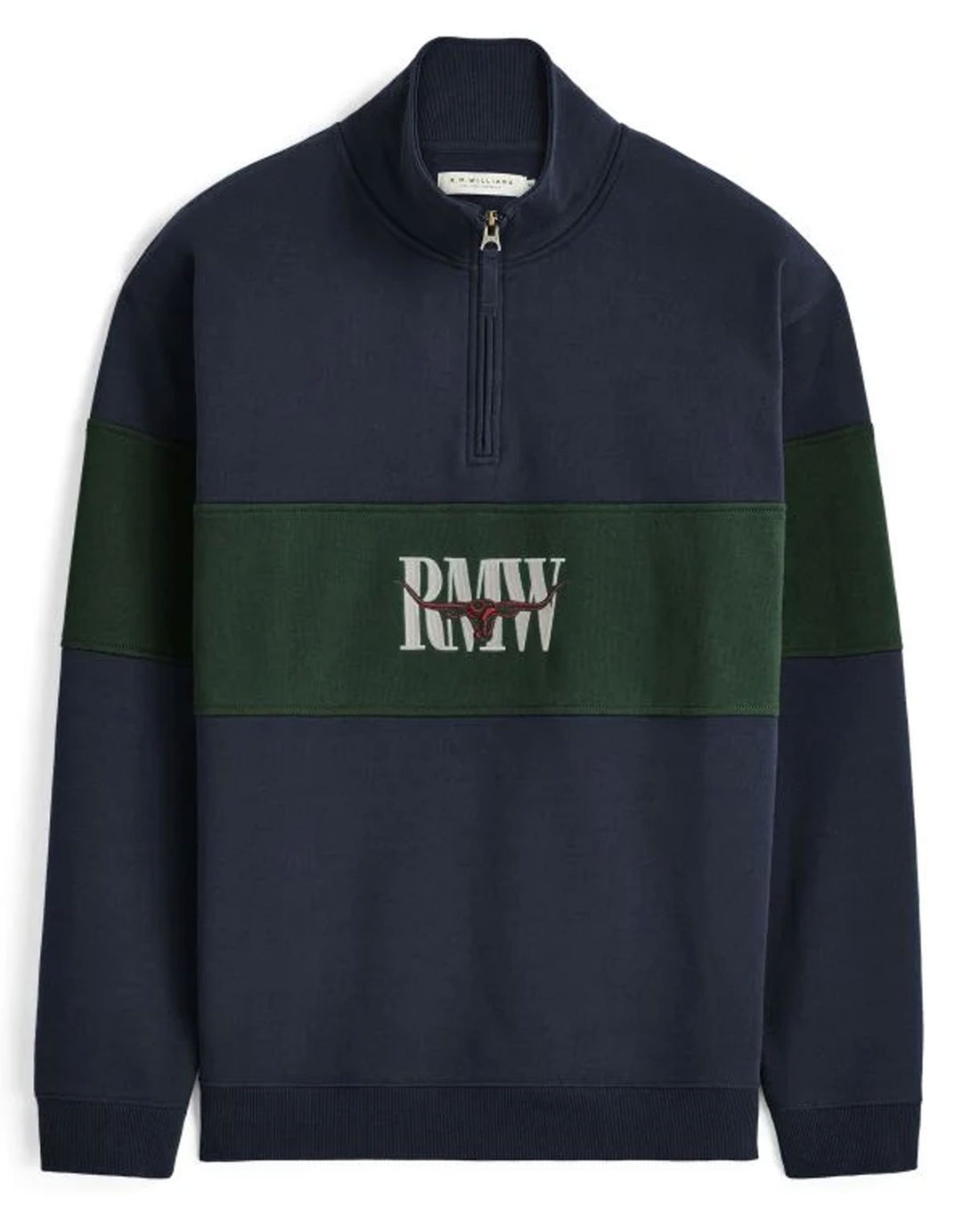 Heritage Panel 1/4 Zip - Worker Blue
