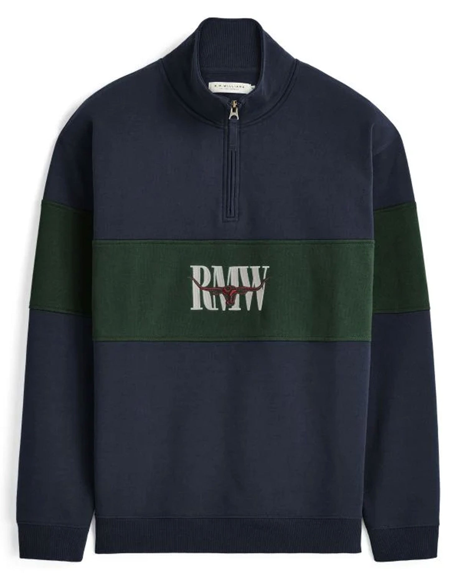 Heritage Panel 1/4 Zip - Worker Blue