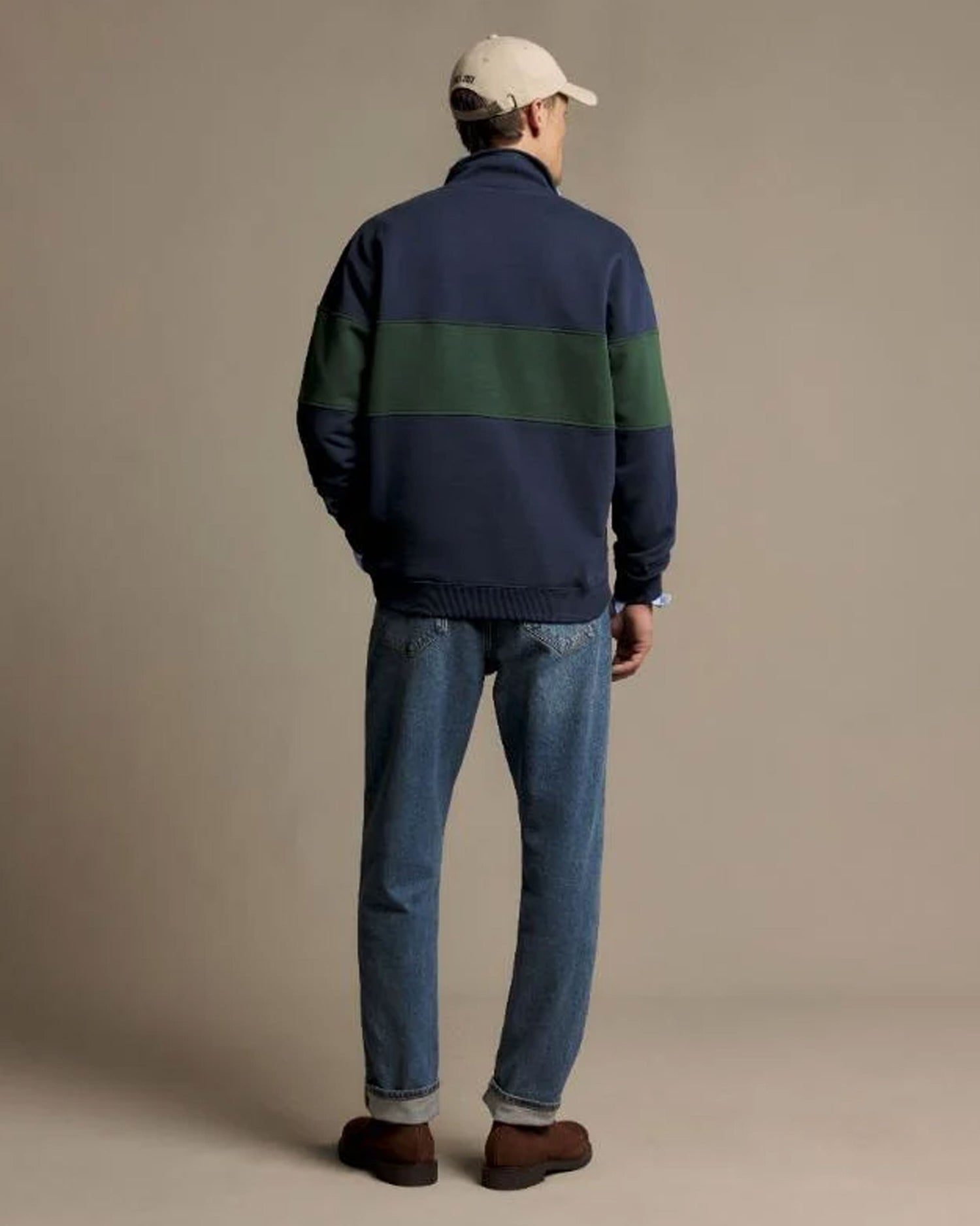 Heritage Panel 1/4 Zip - Worker Blue