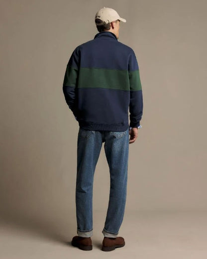 Heritage Panel 1/4 Zip - Worker Blue
