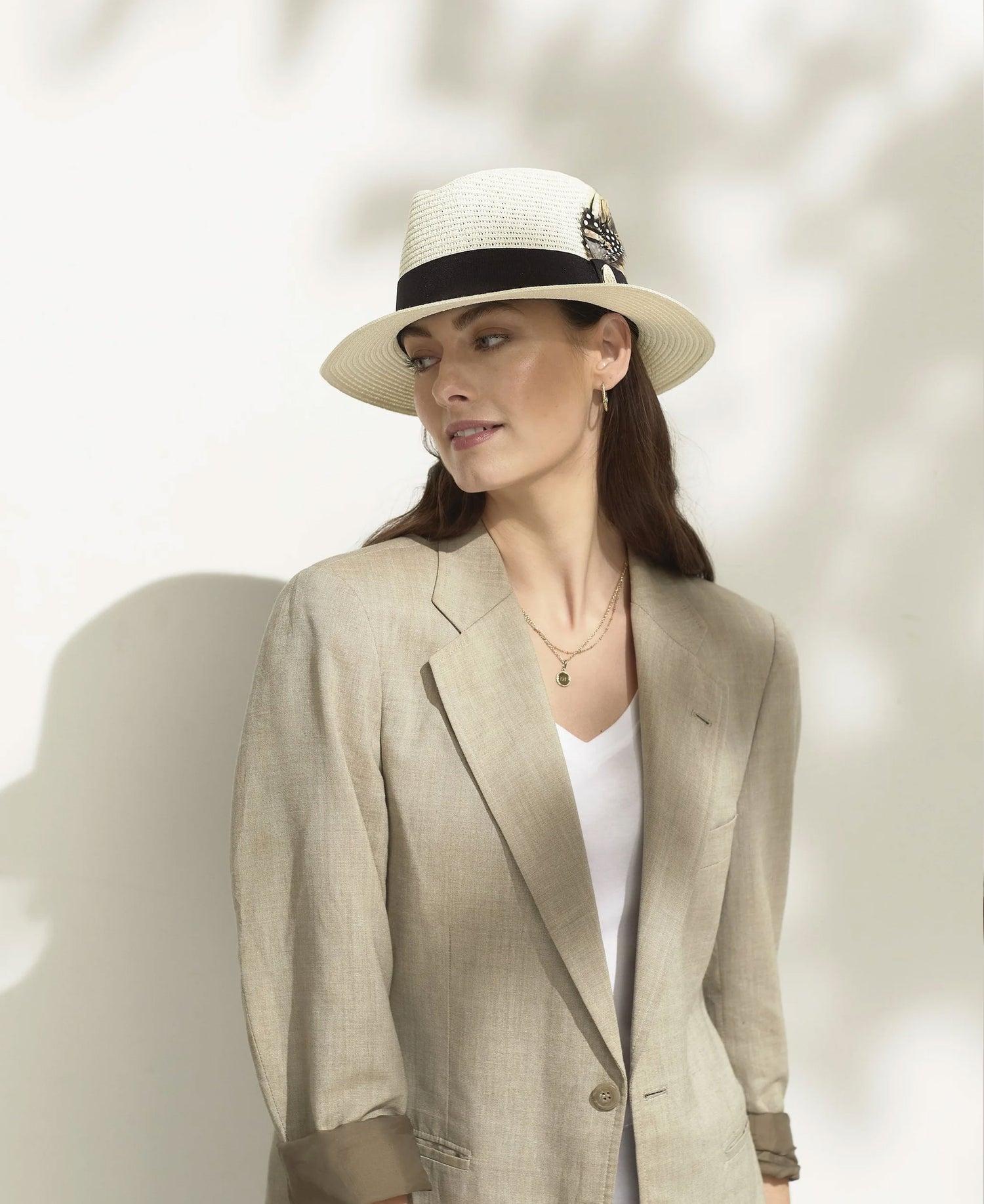 Aldeburgh Fedora - Cream/Black