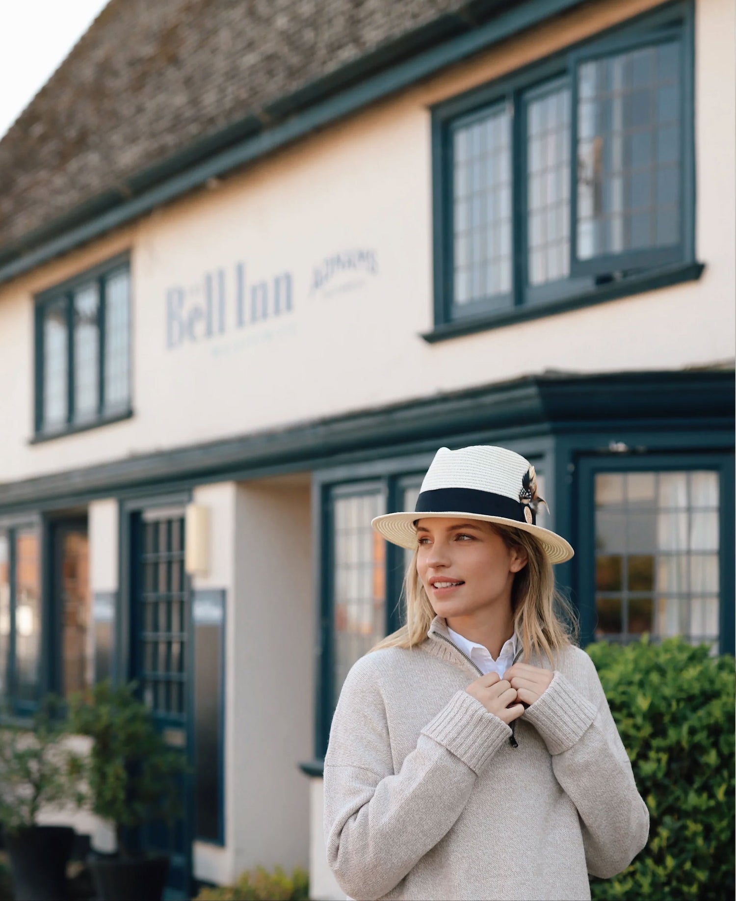 Aldeburgh Fedora - Cream/Black