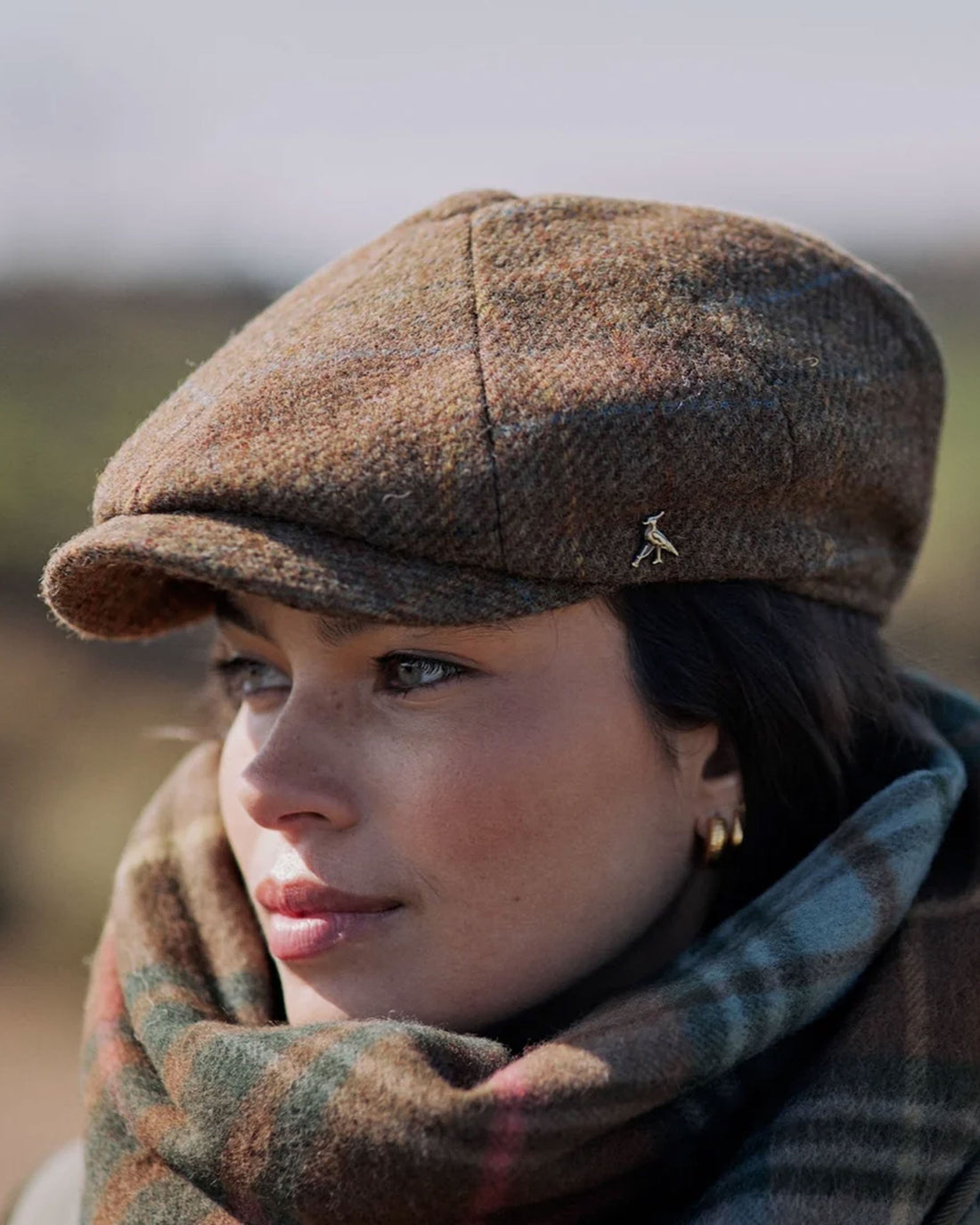 Felsham Tweed Baker Boy Cap - Brown