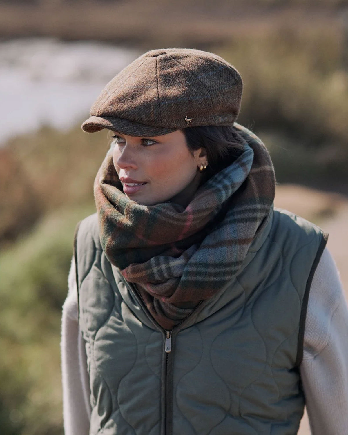 Felsham Tweed Baker Boy Cap - Brown