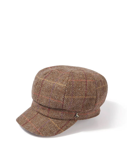 Higham Tweed Baker Boy Cap - Chestnut