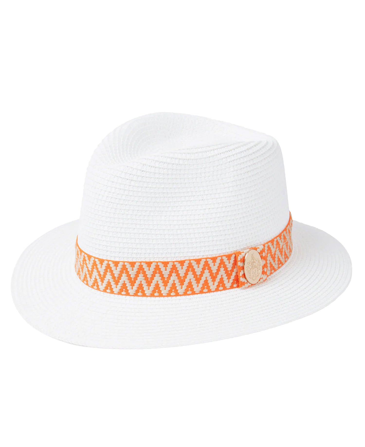 The Orford Fedora - White Orange Aztec Ribbon