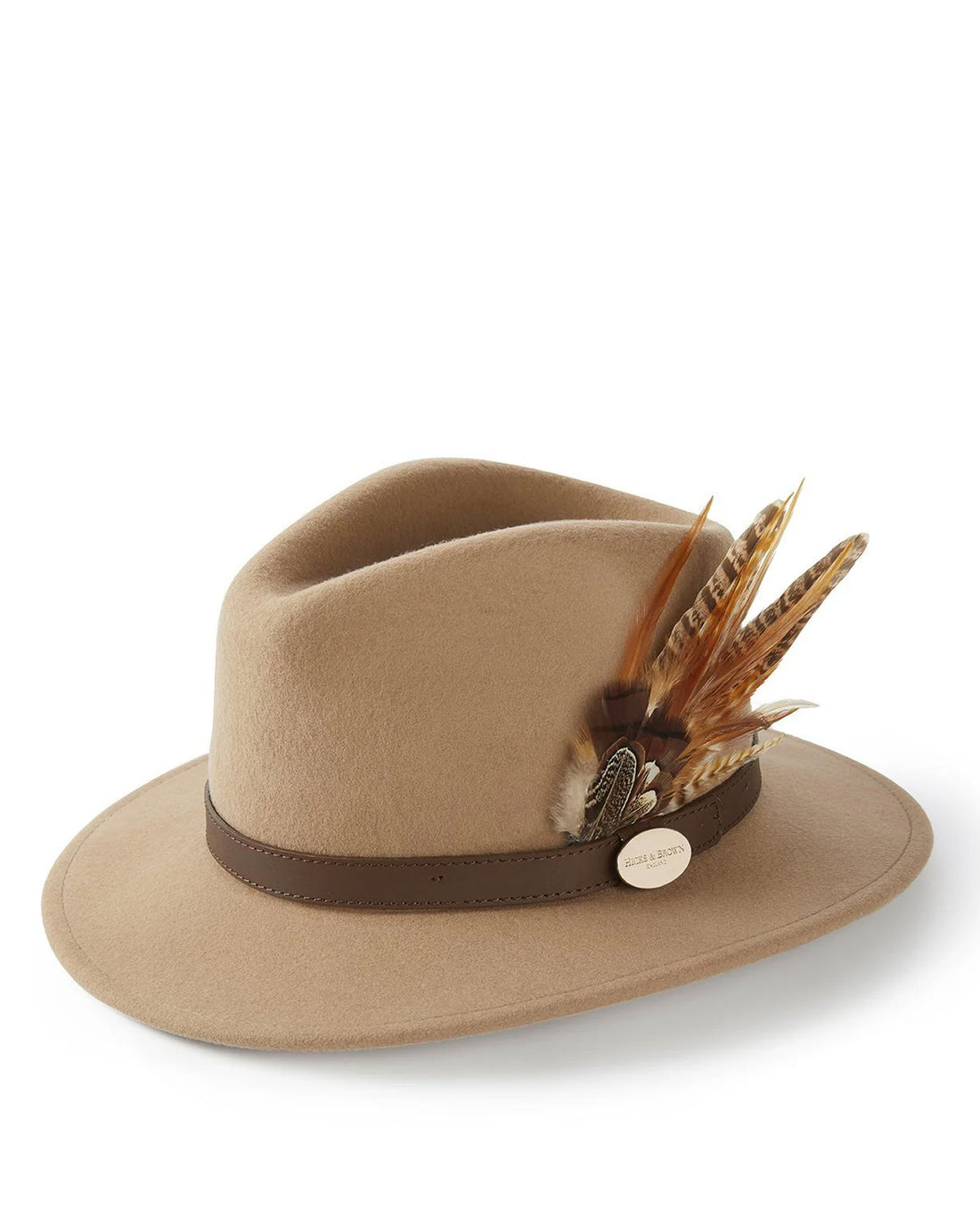 Suffolk Fedora Bronze Side Feather - Camel