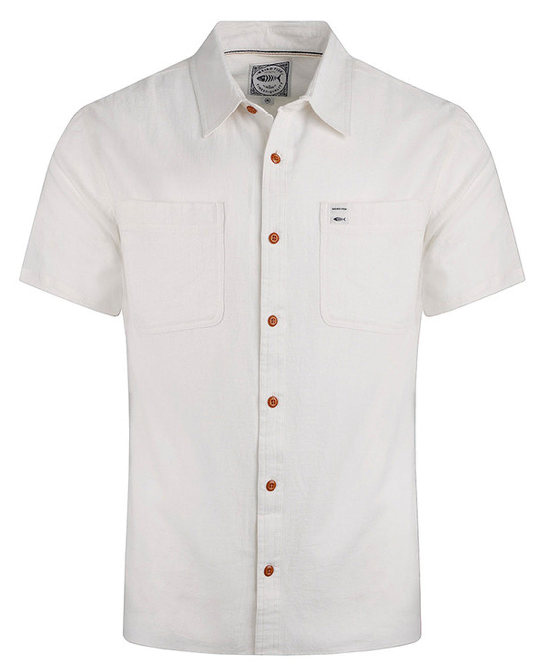 Hinton Textured Crepe Shirt - Dusty White