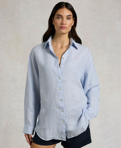 Amalfi Linen Shirt - Light Blue Linen
