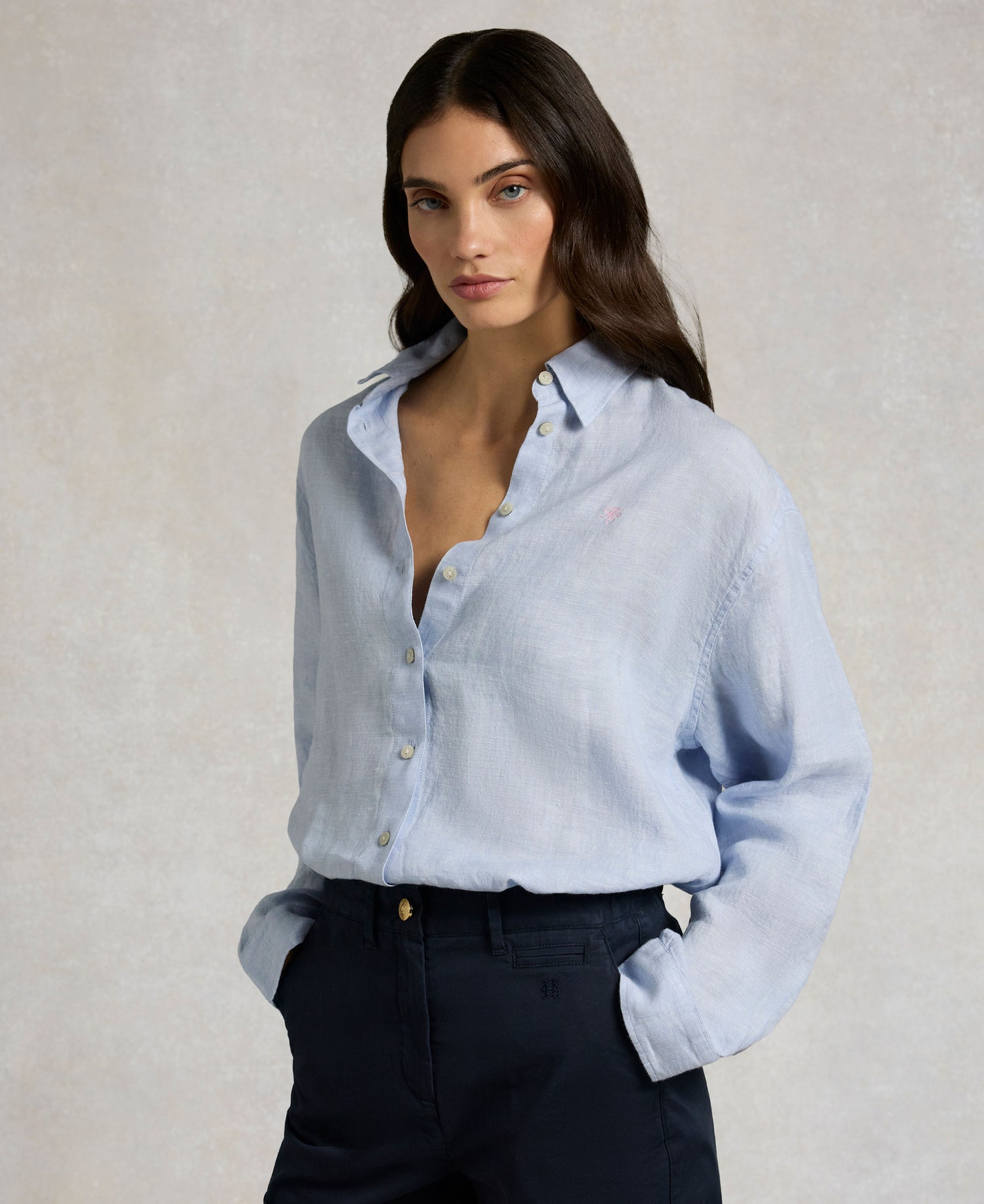 Amalfi Linen Shirt - Light Blue Linen