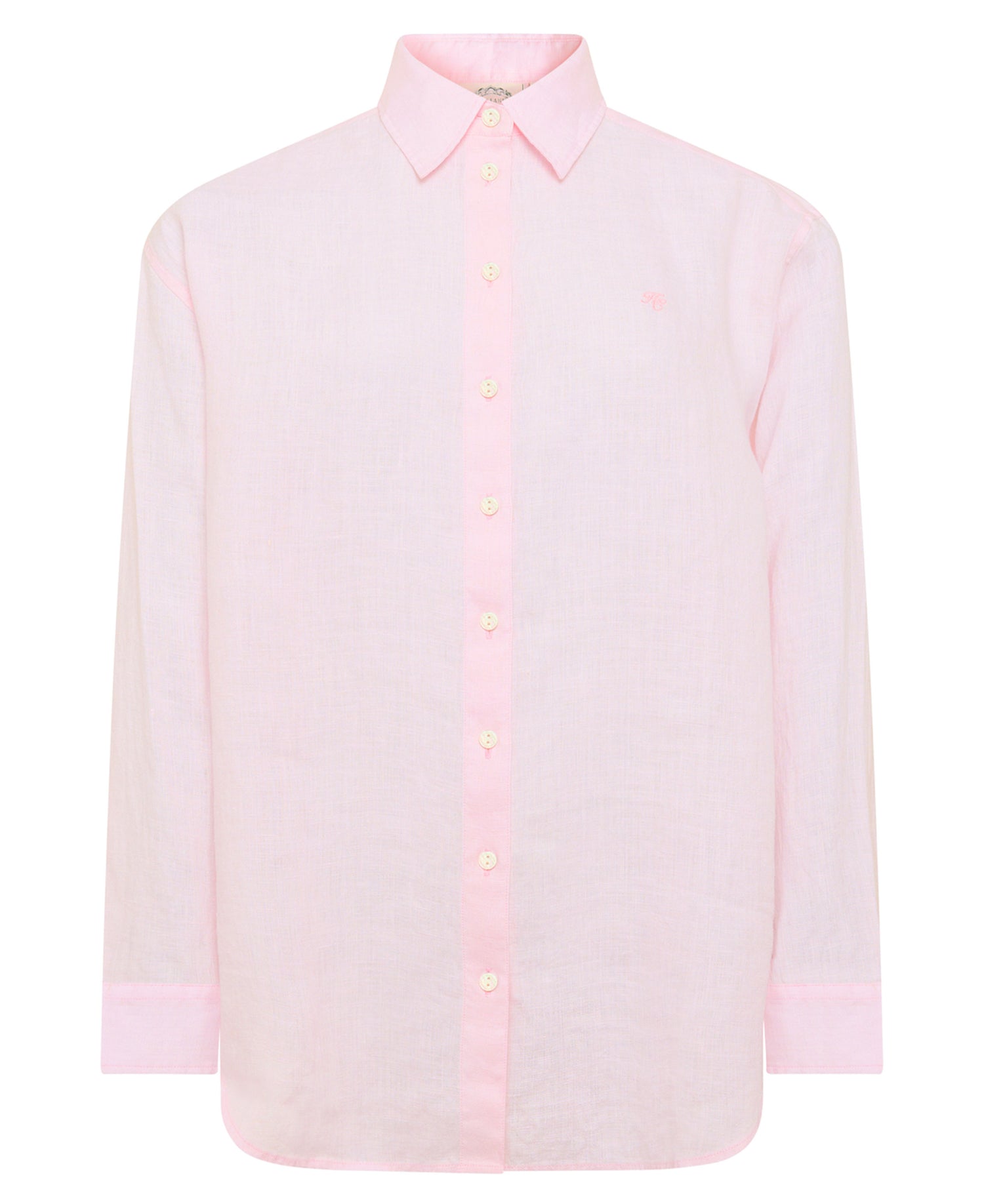 Amalfi Linen Shirt - Powder Pink Linen