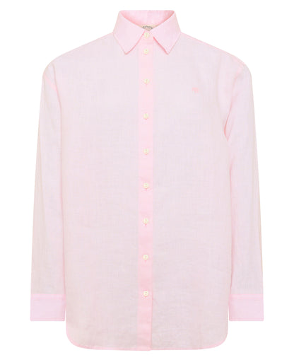 Amalfi Linen Shirt - Powder Pink Linen