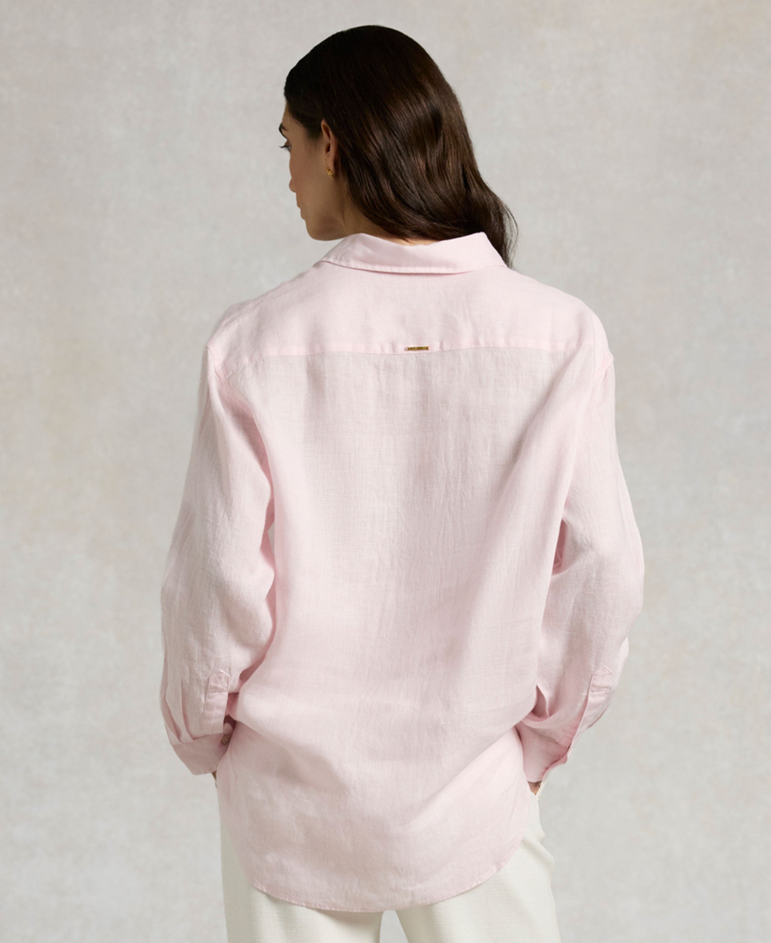 Amalfi Linen Shirt - Powder Pink Linen