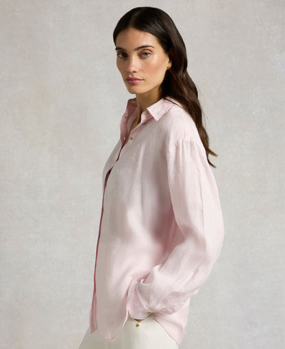 Amalfi Linen Shirt - Powder Pink Linen