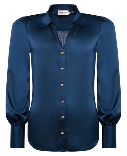 Annie V-Neck Shirt - Petrol