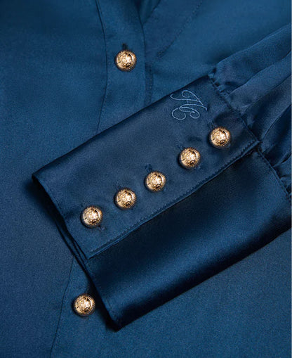 Annie V-Neck Shirt - Petrol