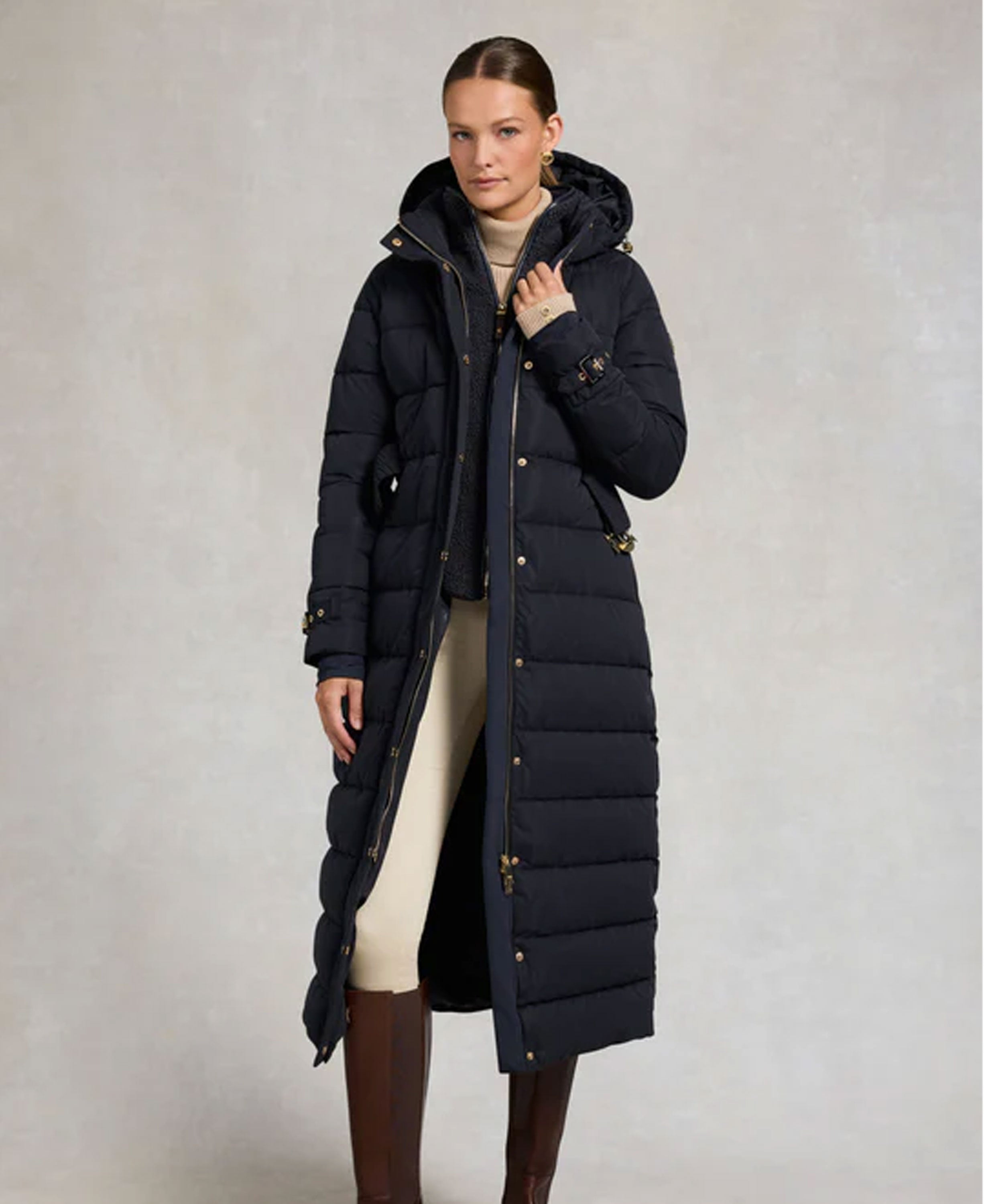 Arosa Luxe Longline Coat - Ink Navy