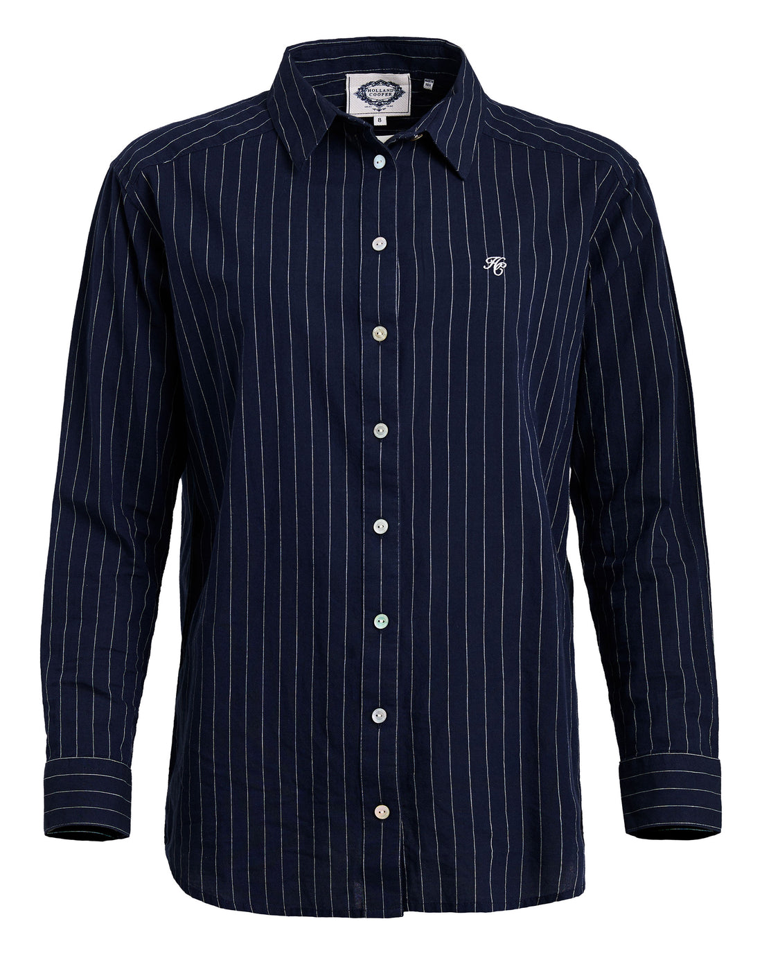 Athena Shirt - Navy Pinstripe