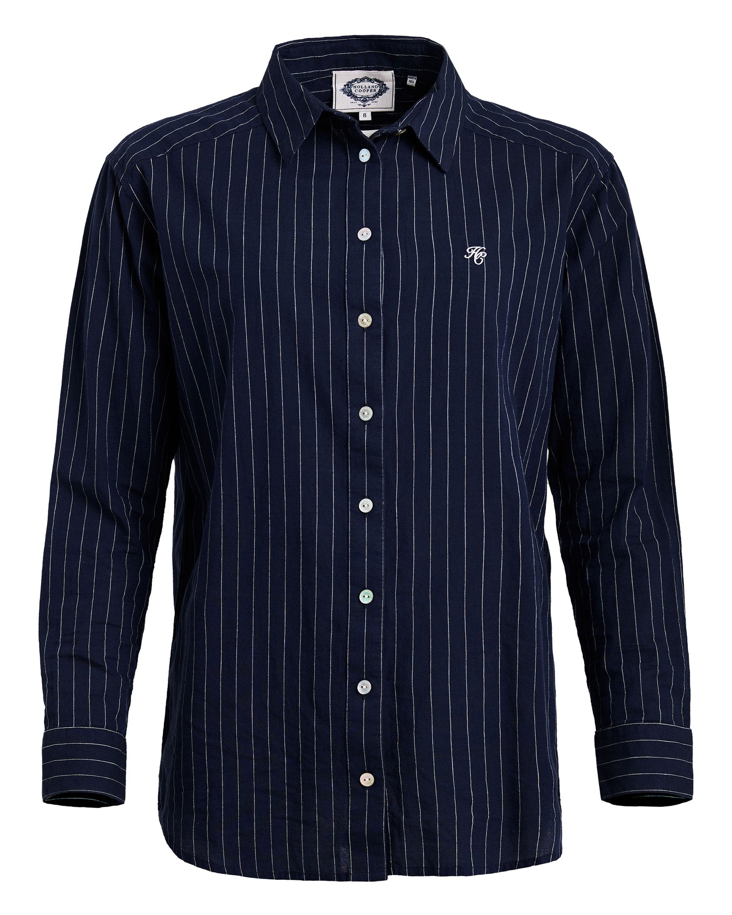 Athena Shirt - Navy Pinstripe